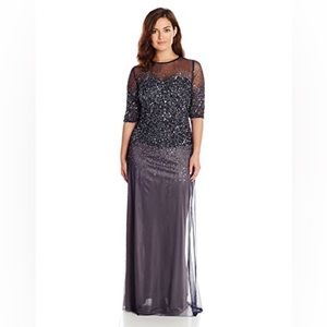 NWT Adrianna Papell | Beaded Illusion Gown - 16W